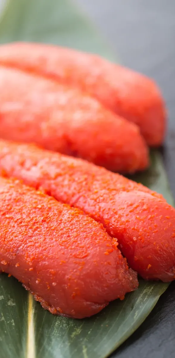 Mentaiko, œufs de poisson épicés servis à Fukuoka au Japon