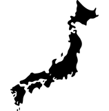 Silhouette noire de la carte du Japon