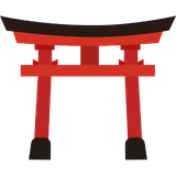 Icône représentant les temples, sanctuaires et le patrimoine culturel du Japon